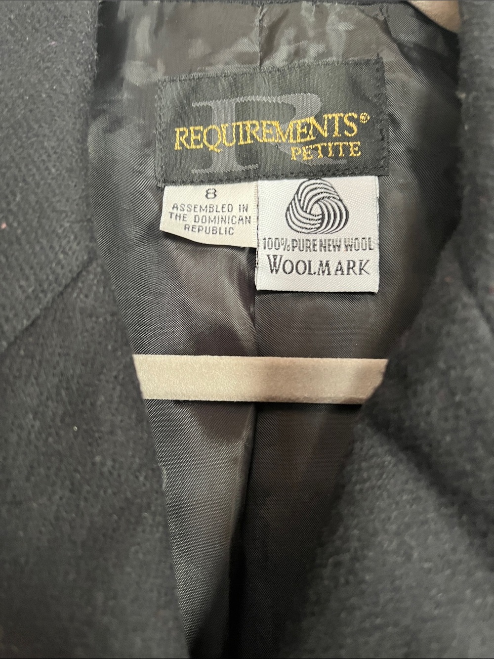 Requirements Petites vintage double breasted cropped wool blazer coat 100% 8 - Picture 3 of 5